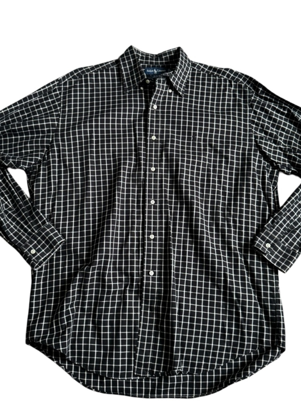 Ralph Lauren Black Windowpane Button-Down Shirt